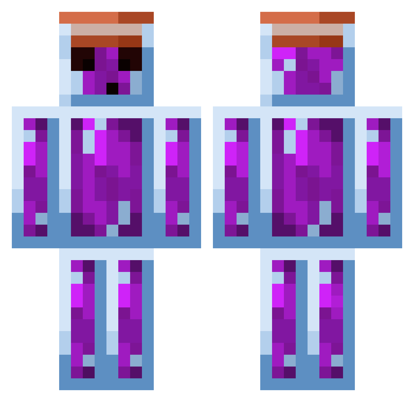 WillingBridge40 Minecraft skin, front and back view