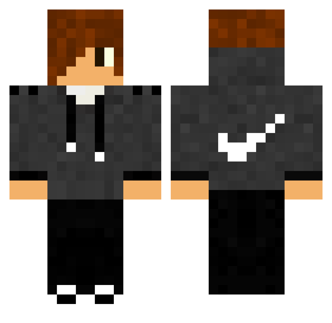 Contently Minecraft skin, front and back view