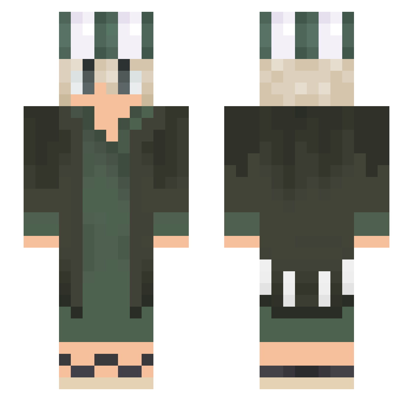nosomania Minecraft skin, front and back view