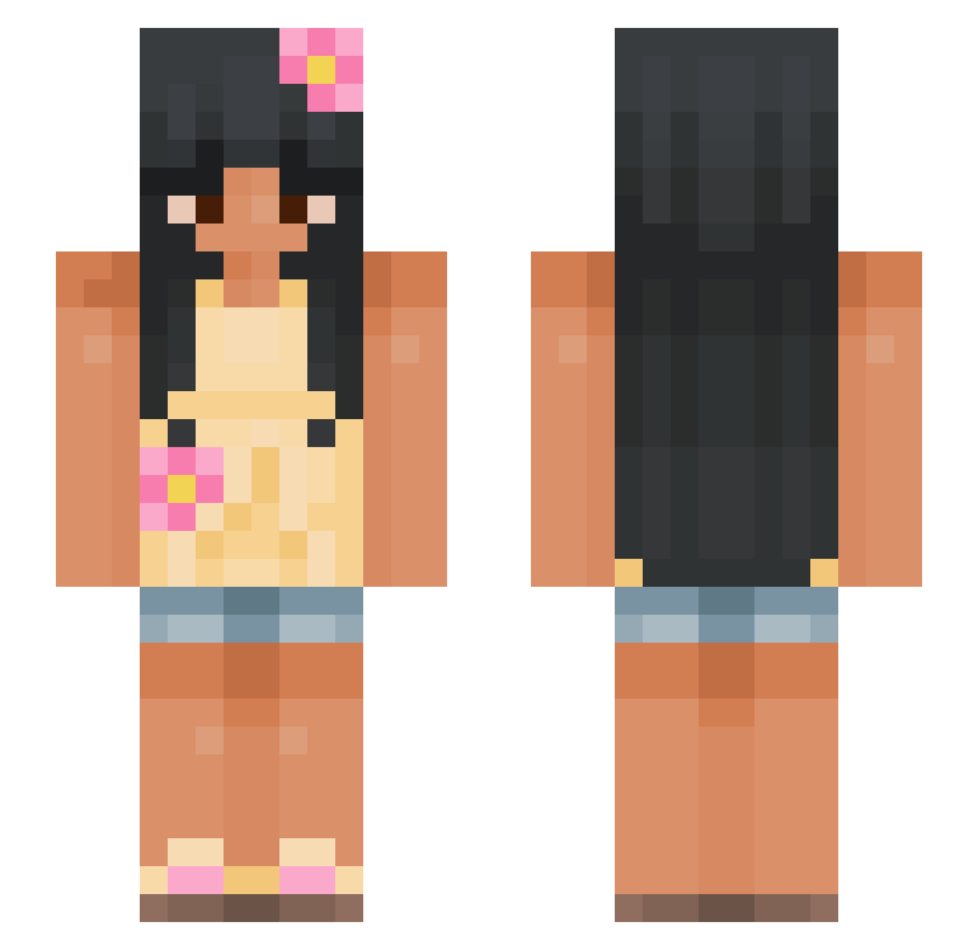z0mbiranda Minecraft skin, front and back view