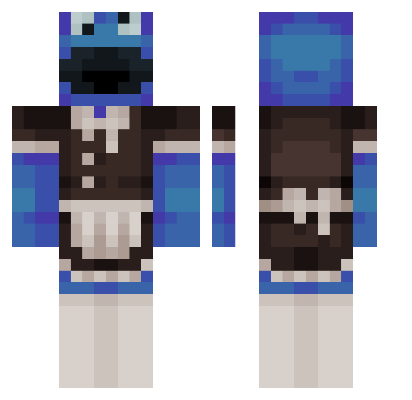 DoC_St_Loco Minecraft skin, front and back view