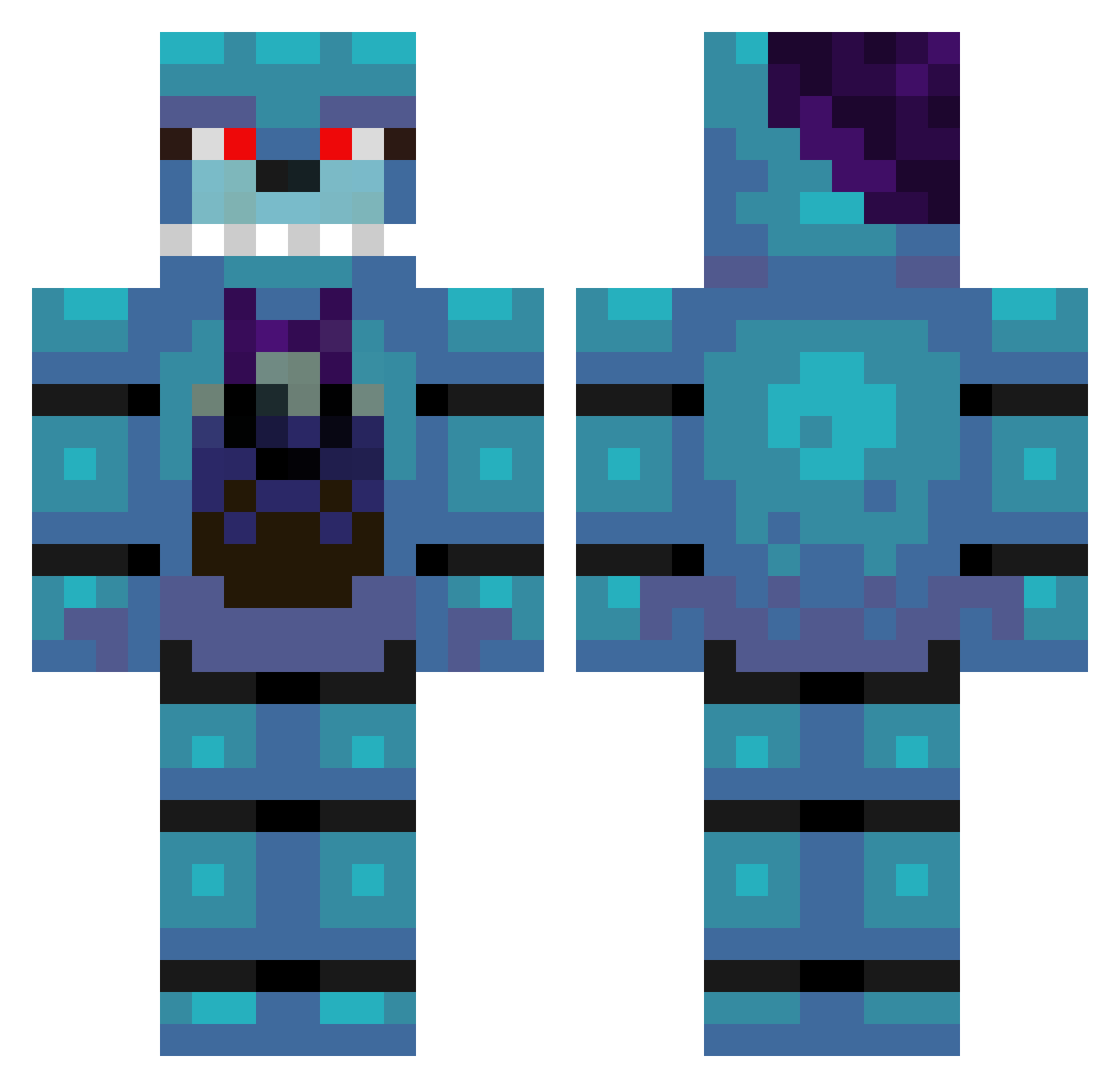 ArkEasy Minecraft skin, front and back view