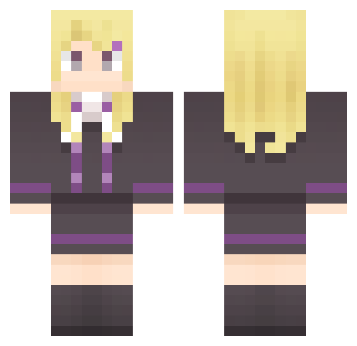 YACHI6820 Minecraft skin, front and back view