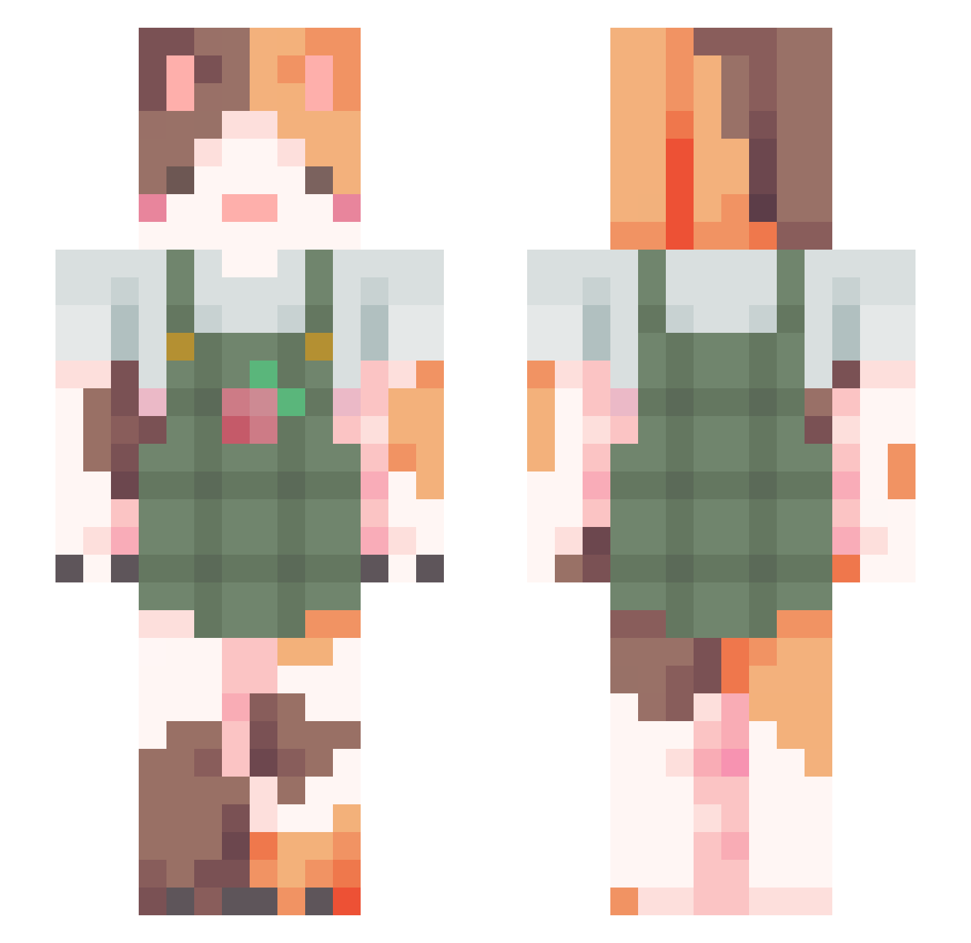 Ehrix Minecraft skin, front and back view