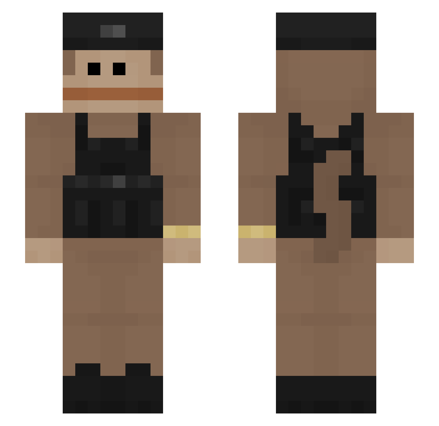 RyanBier Minecraft skin, front and back view
