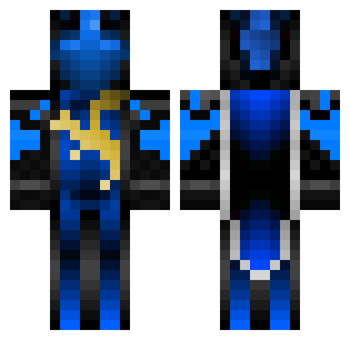 Alpines Minecraft skin, front and back view