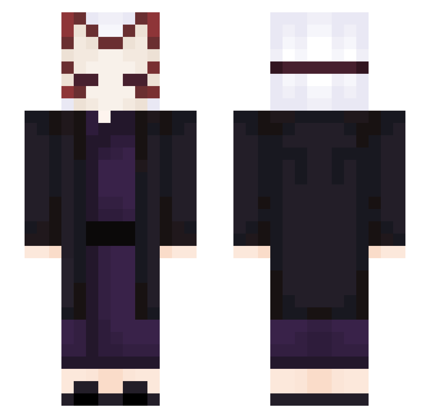 Aldriii Minecraft skin, front and back view
