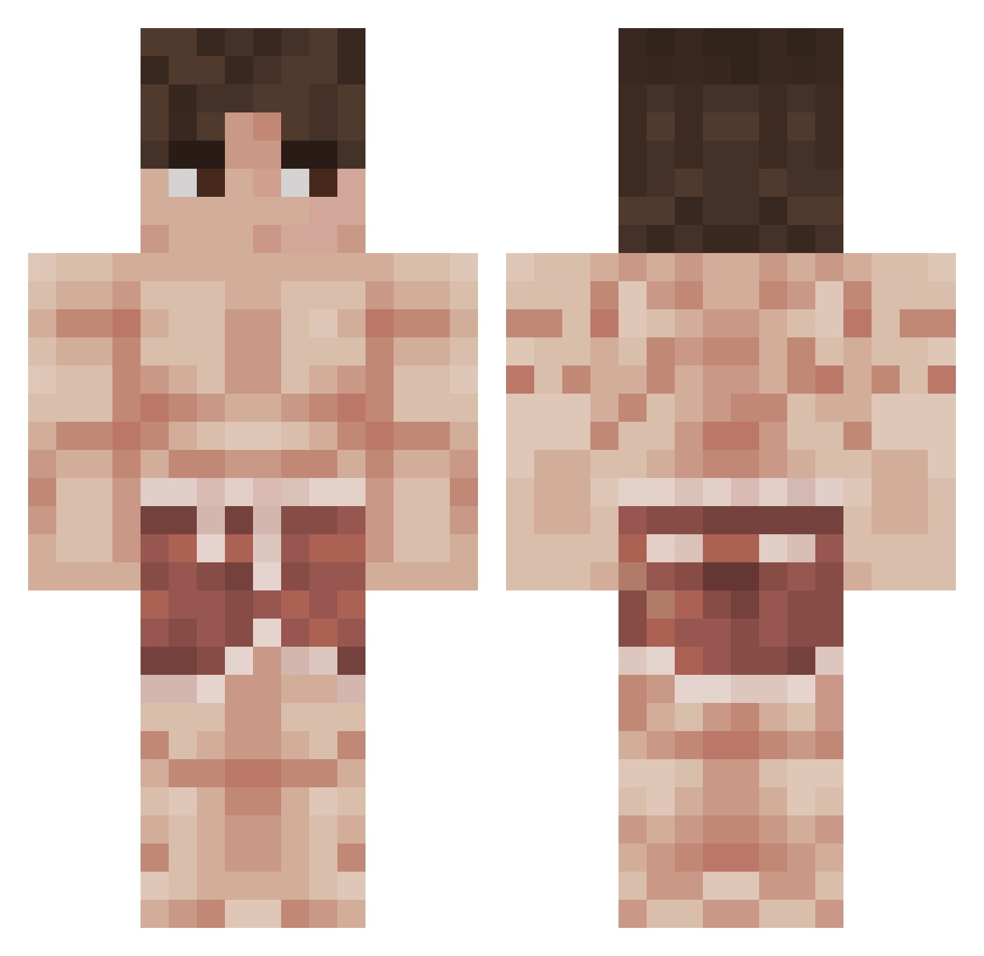 YouMevy Minecraft skin, front and back view
