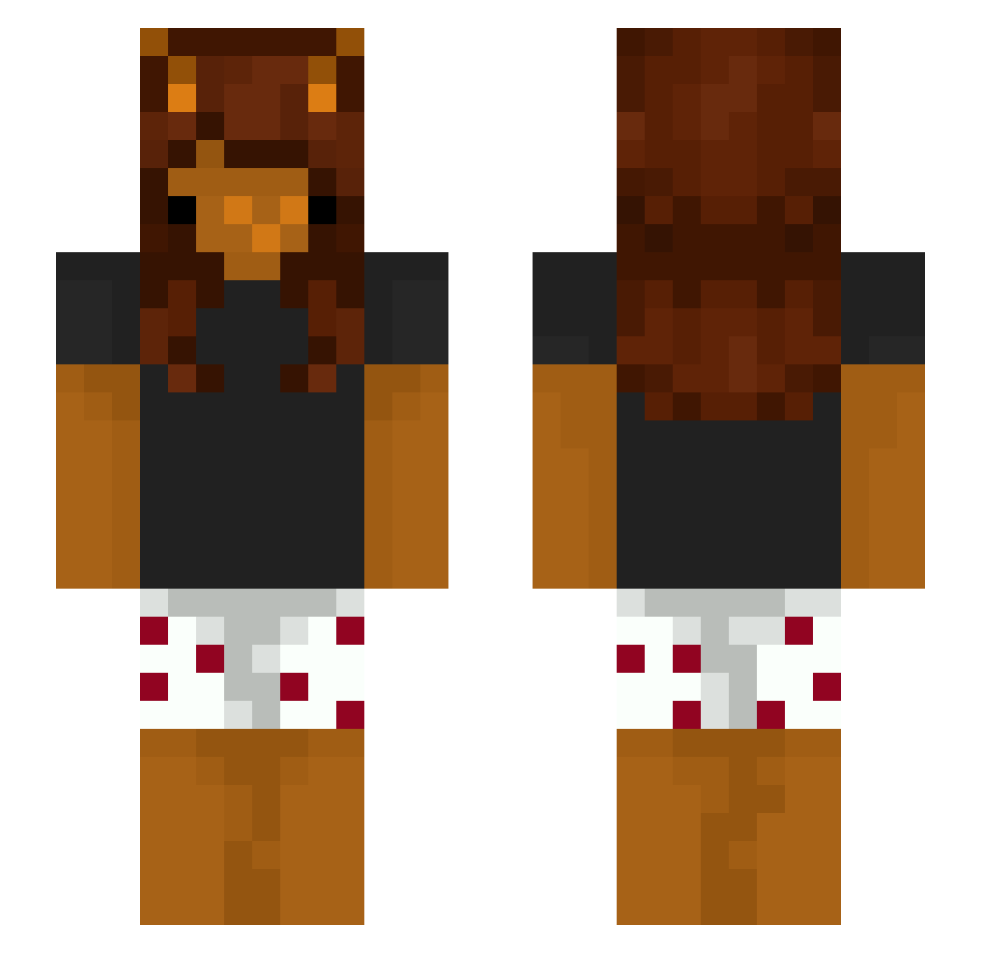 RoastedRoach_ Minecraft skin, front and back view
