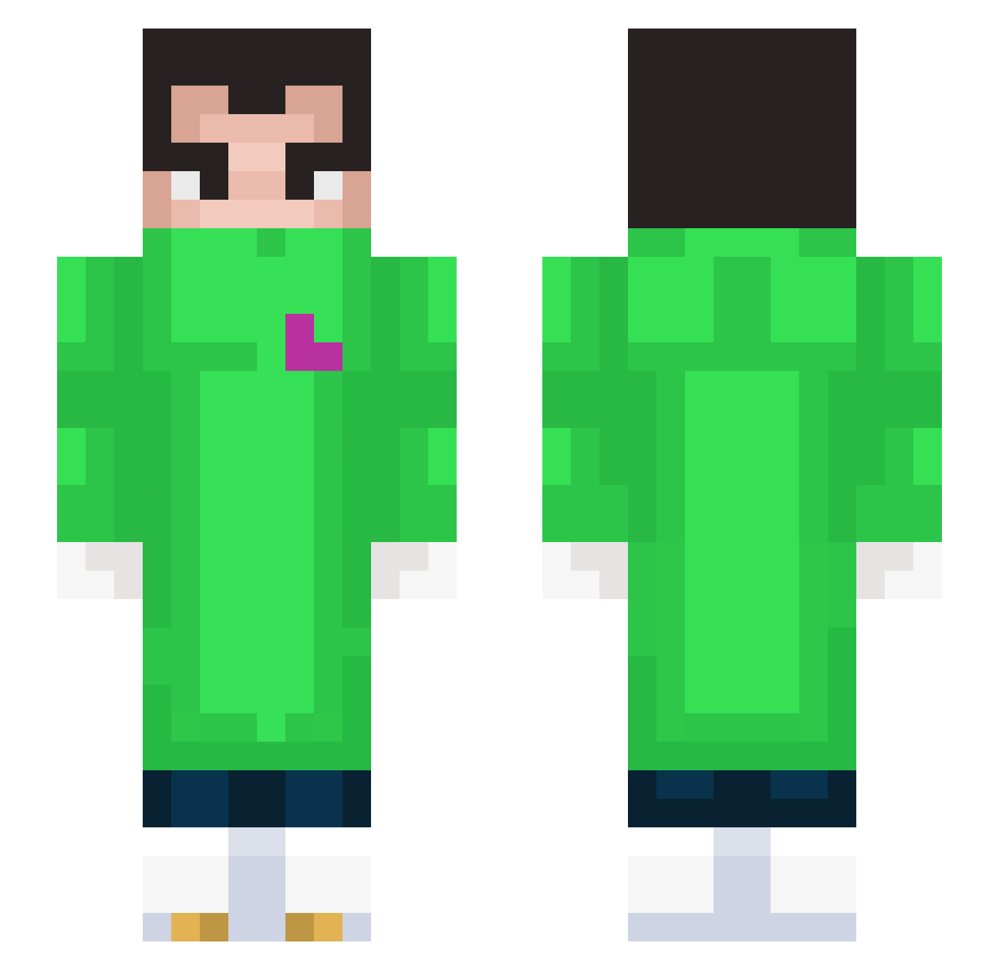 Ender_X40 Minecraft skin, front and back view