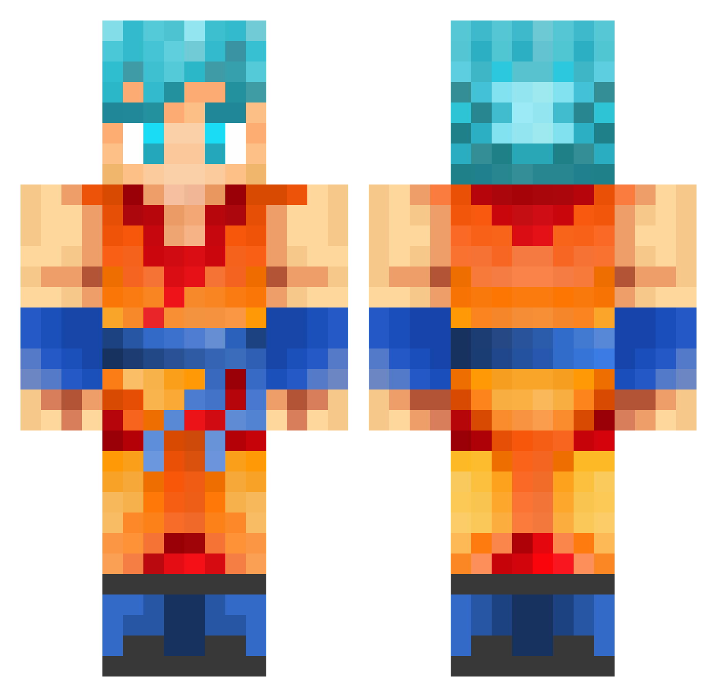 Dianelito Minecraft skin, front and back view