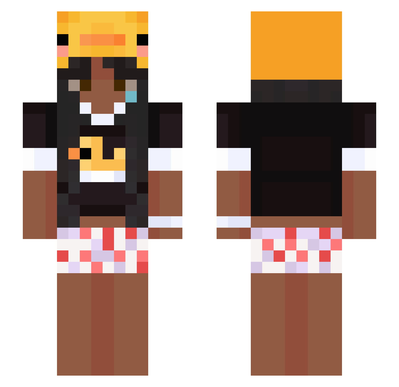syunax Minecraft skin, front and back view