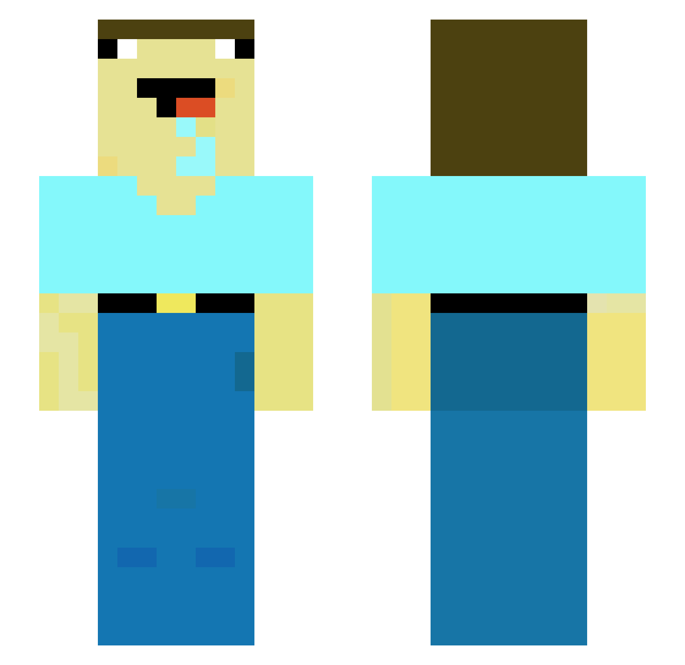 Khari9 Minecraft skin, front and back view