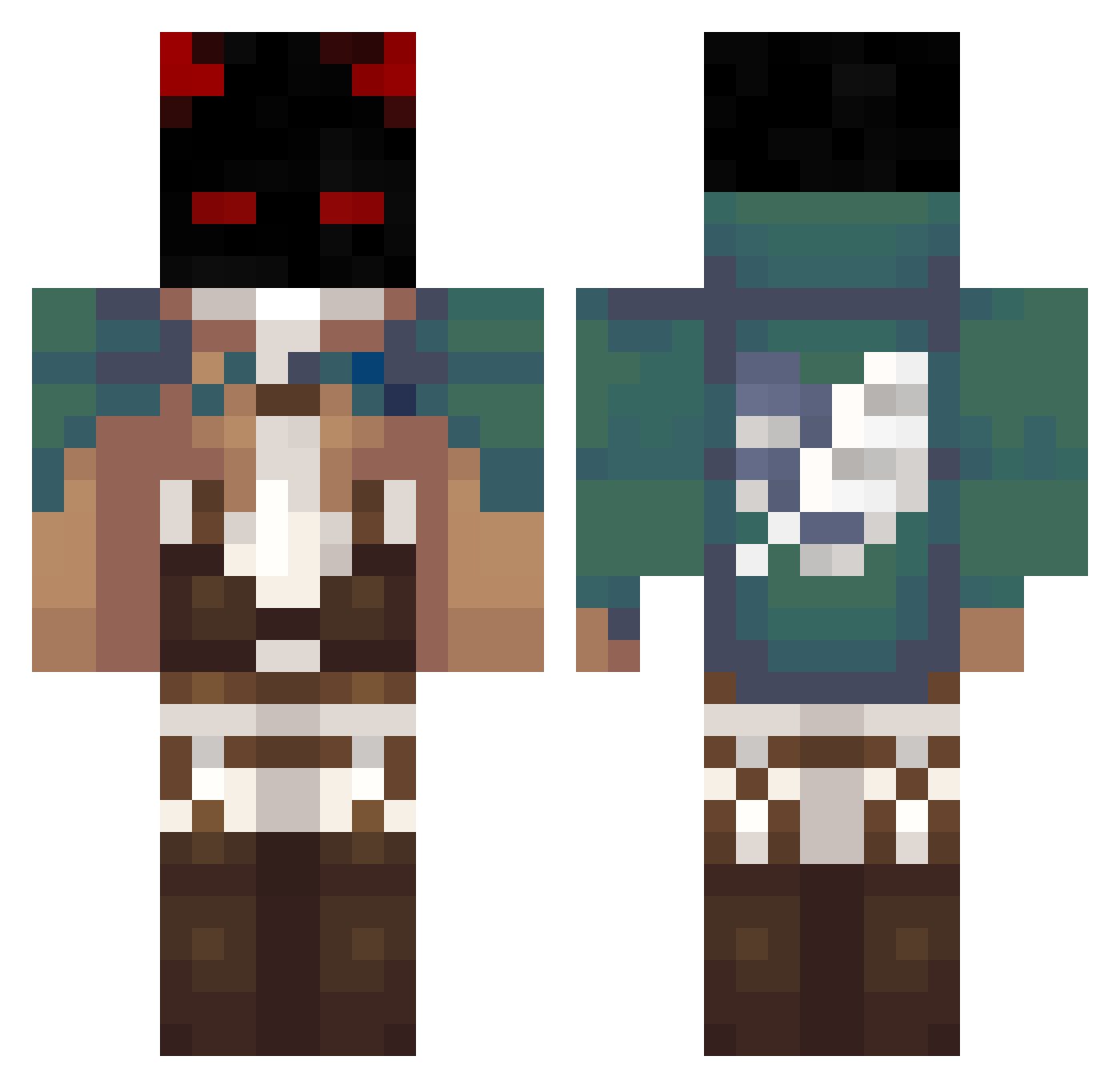 MaitreDuCube3 Minecraft skin, front and back view