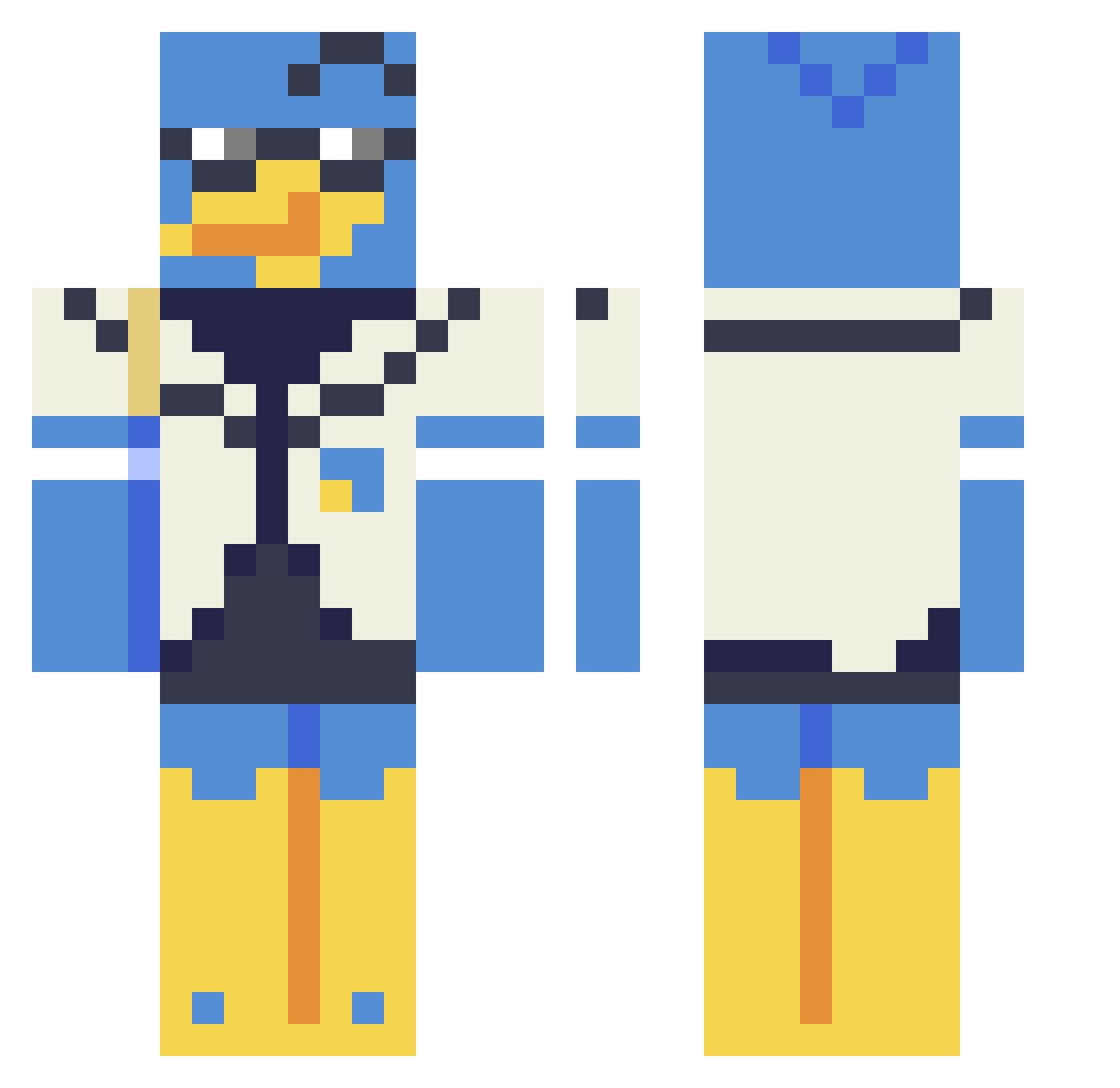SzoTek157 Minecraft skin, front and back view