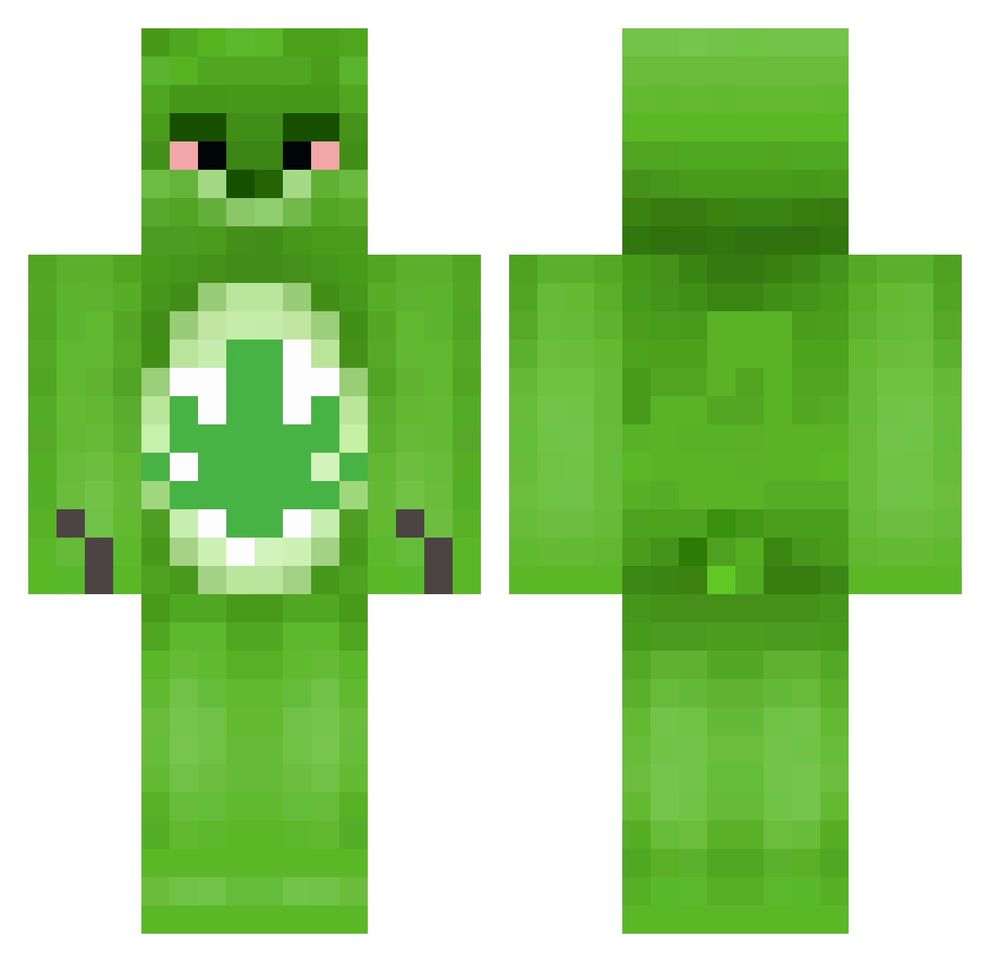 Hugoasis Minecraft skin, front and back view