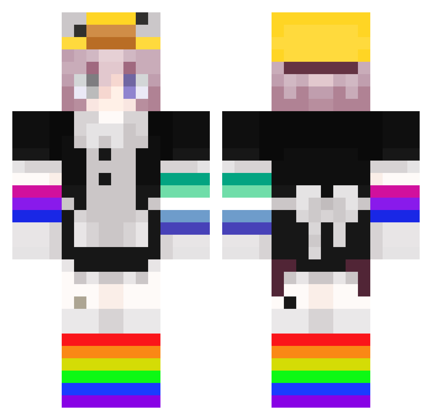DJMisha Minecraft skin, front and back view