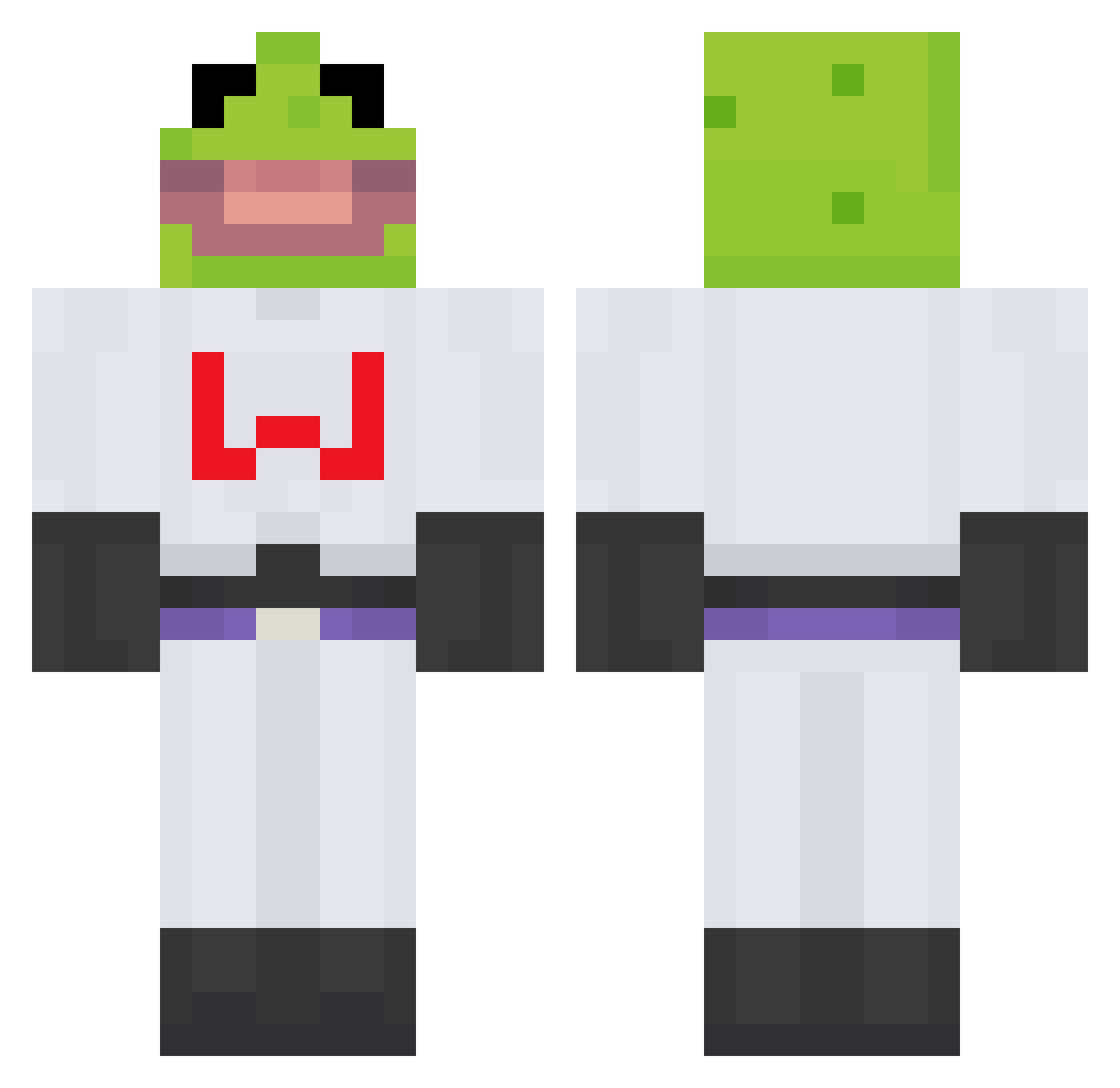 2OuT5 Minecraft skin, front and back view