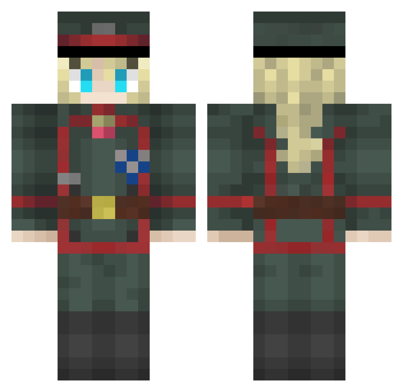Doju666 Minecraft skin, front and back view