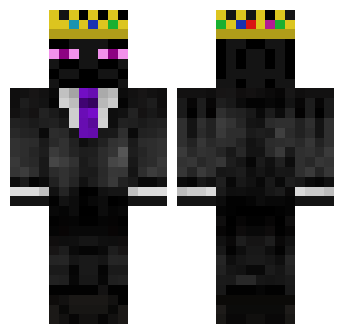 AgentTenn Minecraft skin, front and back view