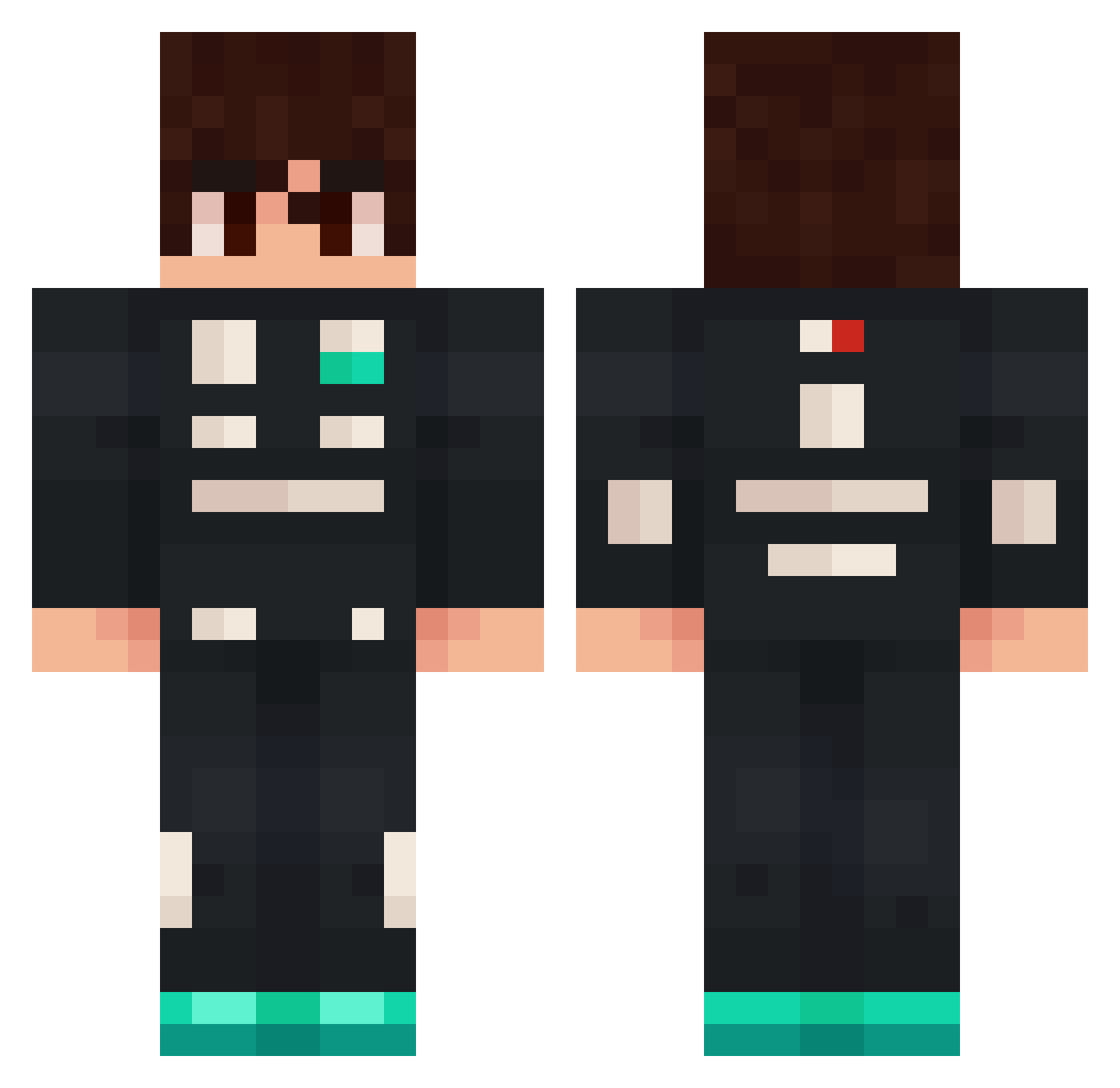 flashog Minecraft skin, front and back view