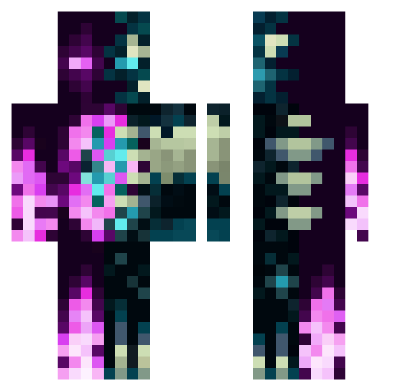 RJxWalker Minecraft skin, front and back view