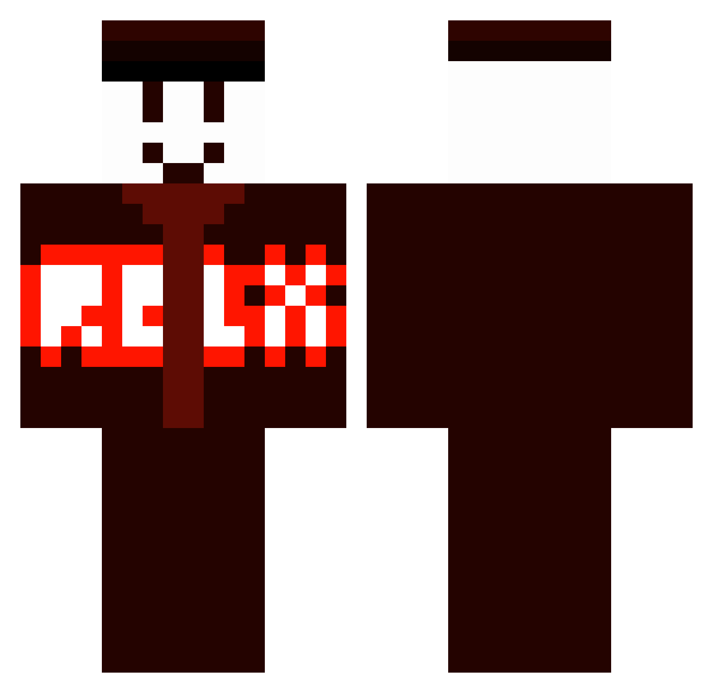 TaphBlox Minecraft skin, front and back view