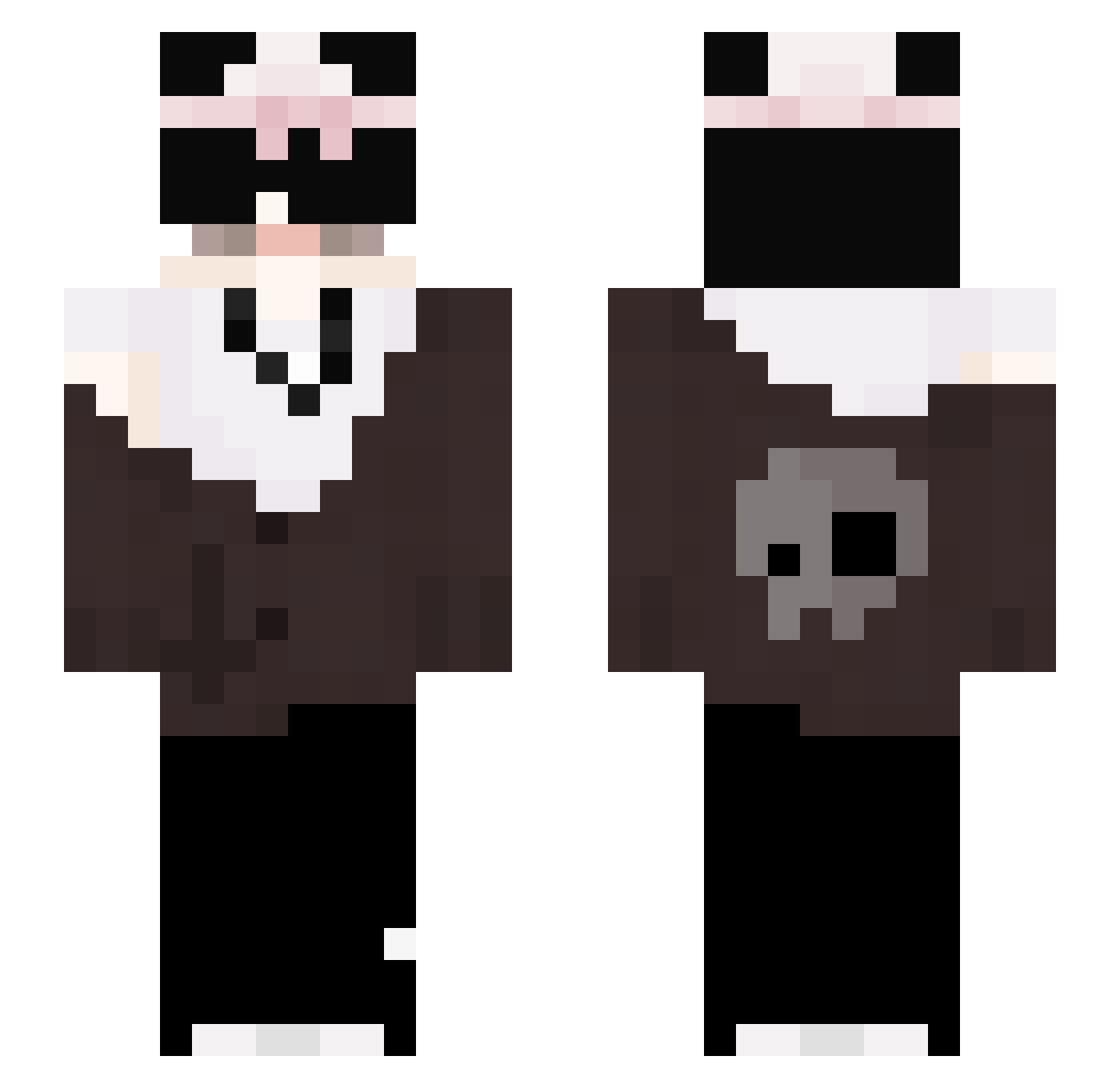 lvnkss Minecraft skin, front and back view