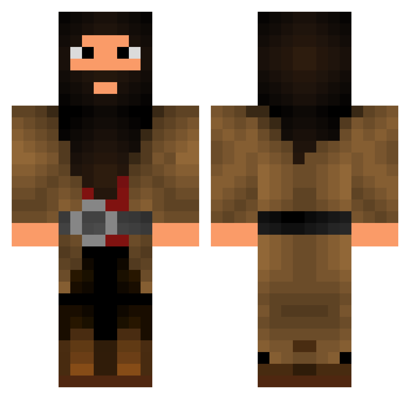 dearb Minecraft skin, front and back view