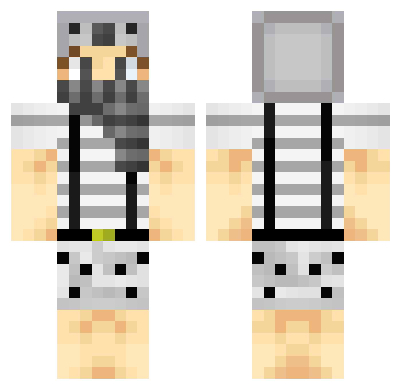 rodeist Minecraft skin, front and back view