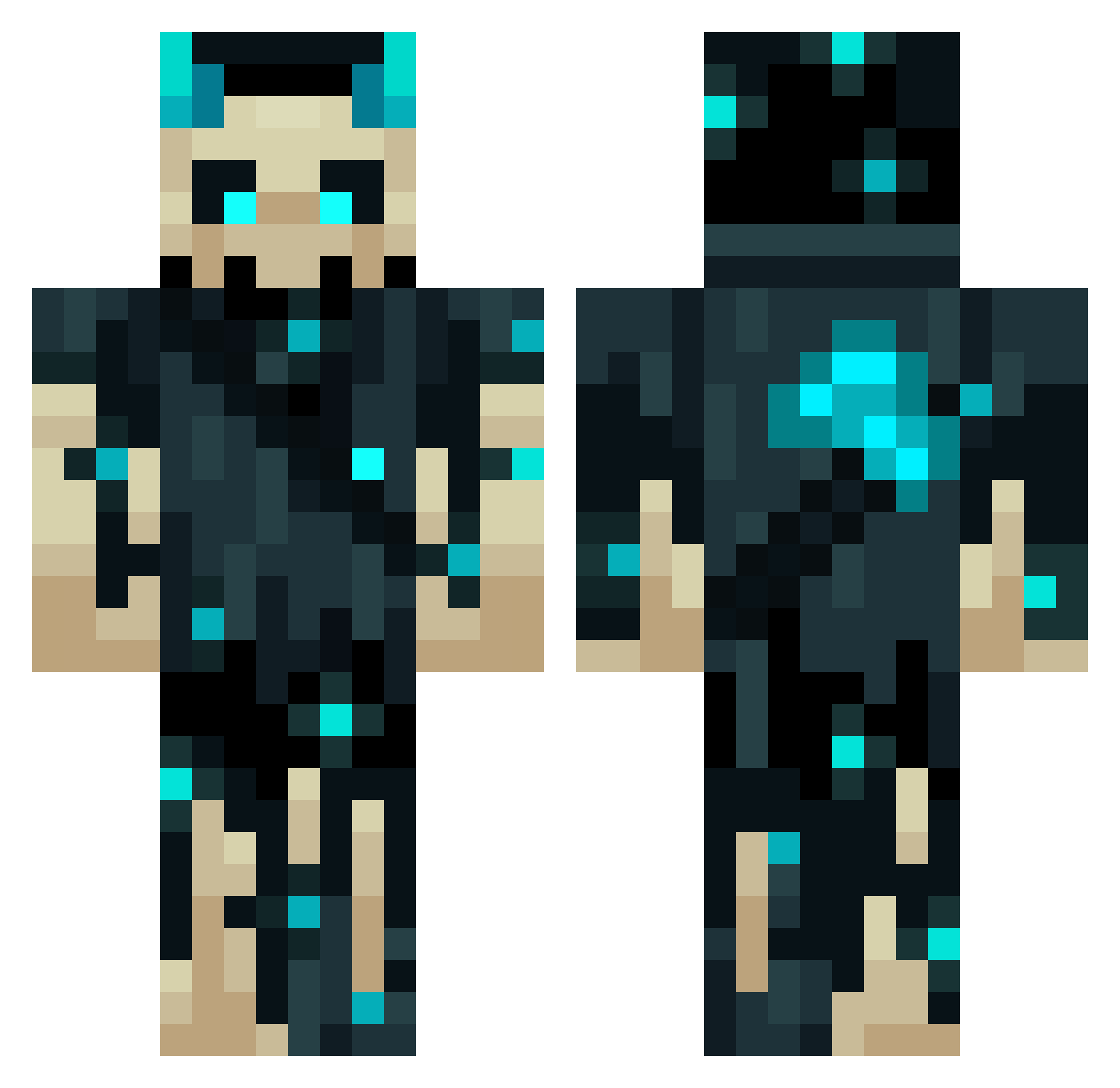 Robinnielsen Minecraft skin, front and back view