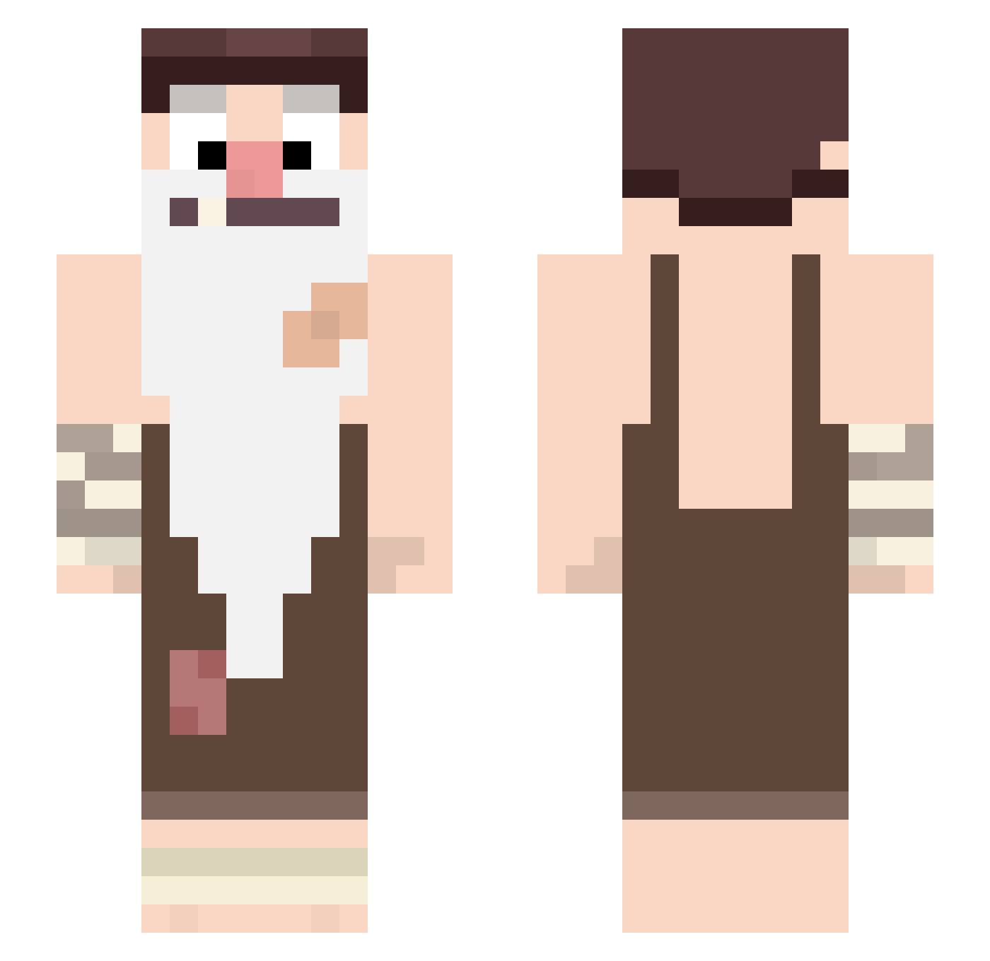 SuicideH0tline Minecraft skin, front and back view