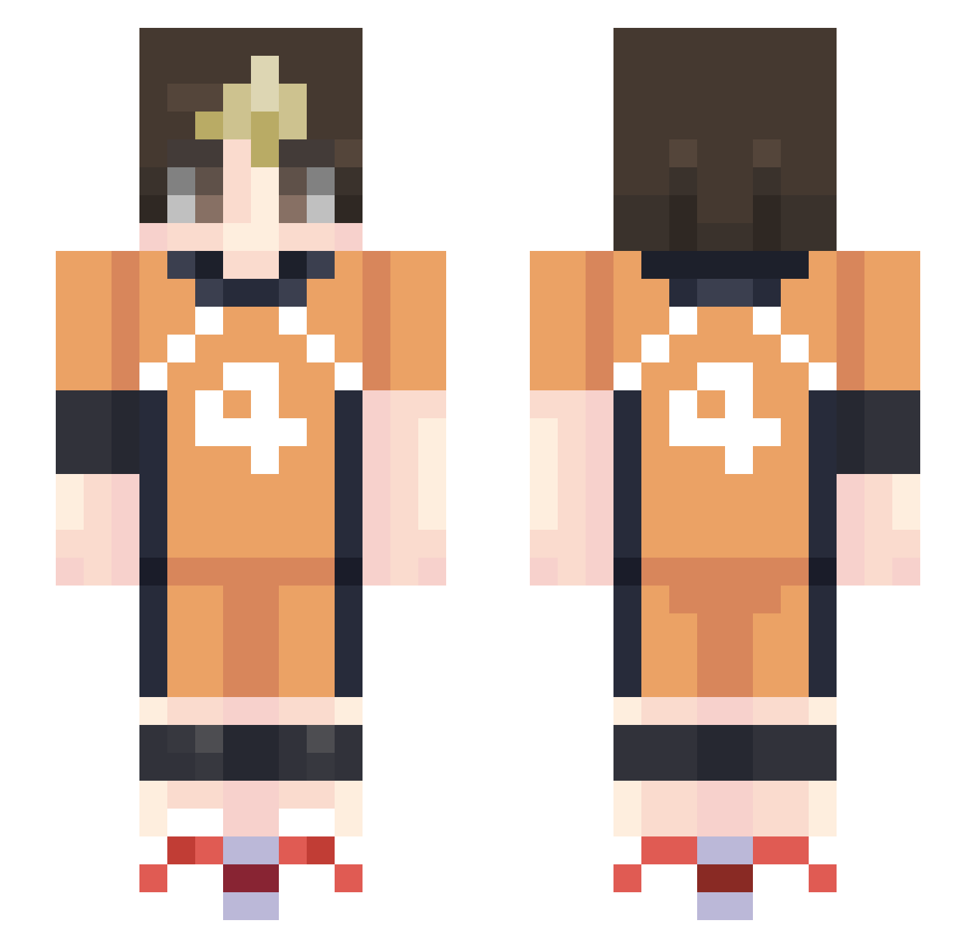 Slnix Minecraft skin, front and back view