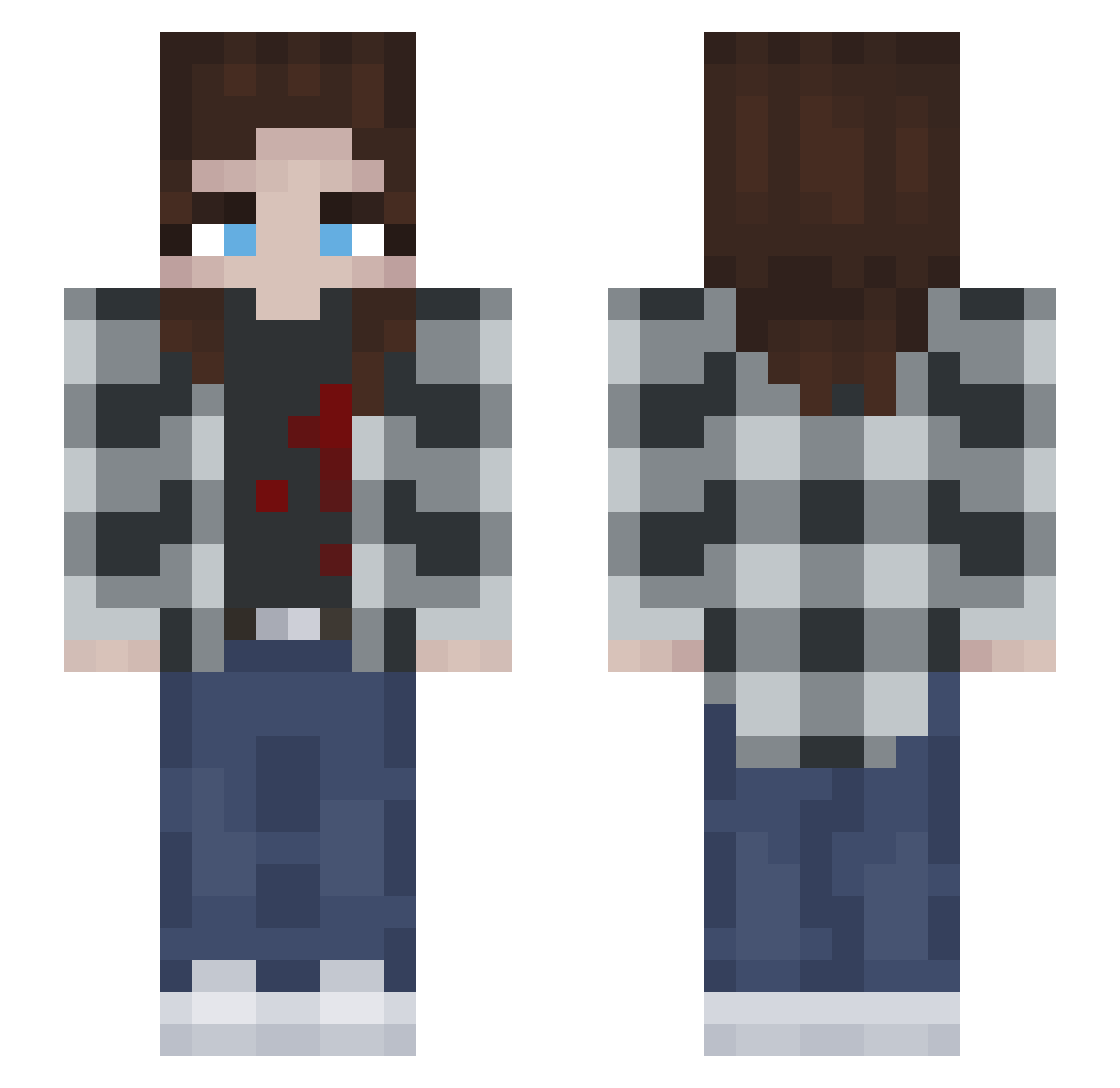 The_Witcher Minecraft skin, front and back view