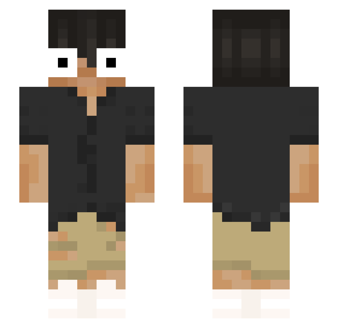 DrumPizza Minecraft skin, front and back view