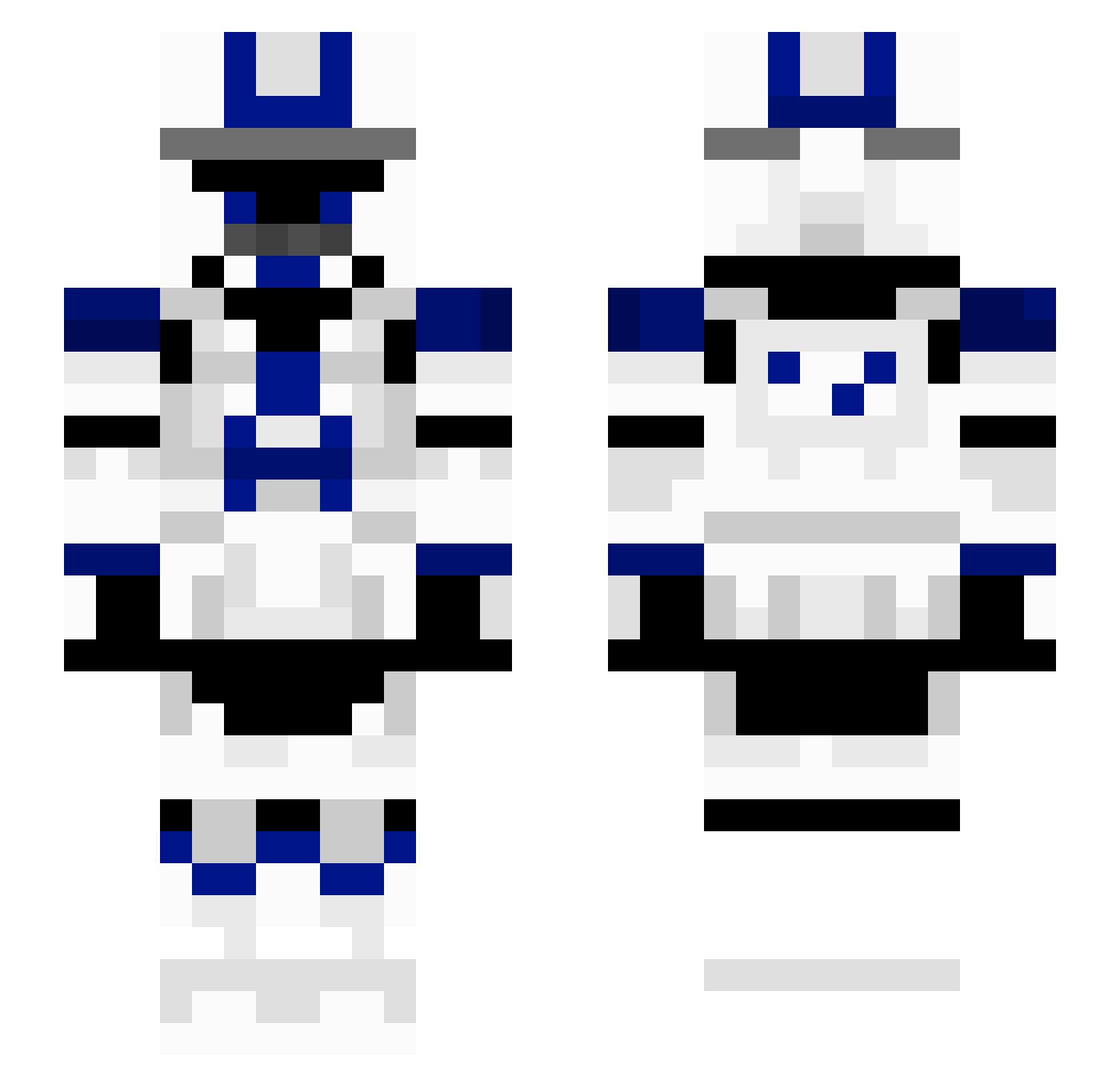 LightHunter Minecraft skin, front and back view