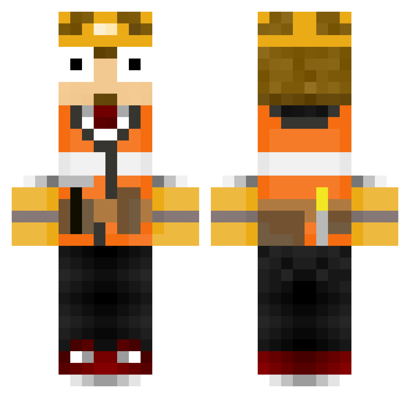 zeccman Minecraft skin, front and back view