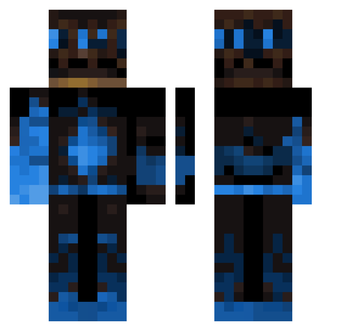 MiszMil Minecraft skin, front and back view