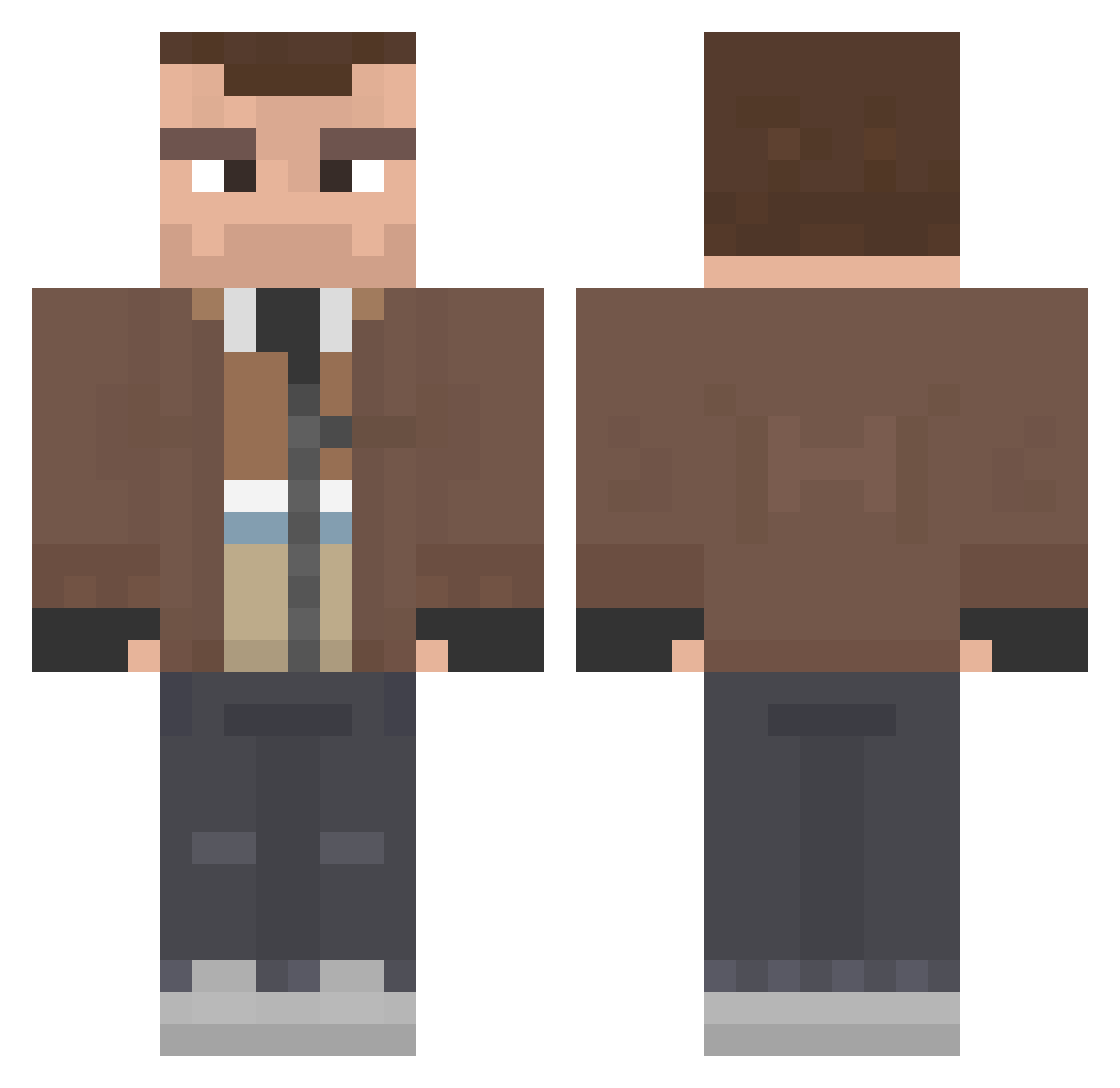 janwkk Minecraft skin, front and back view