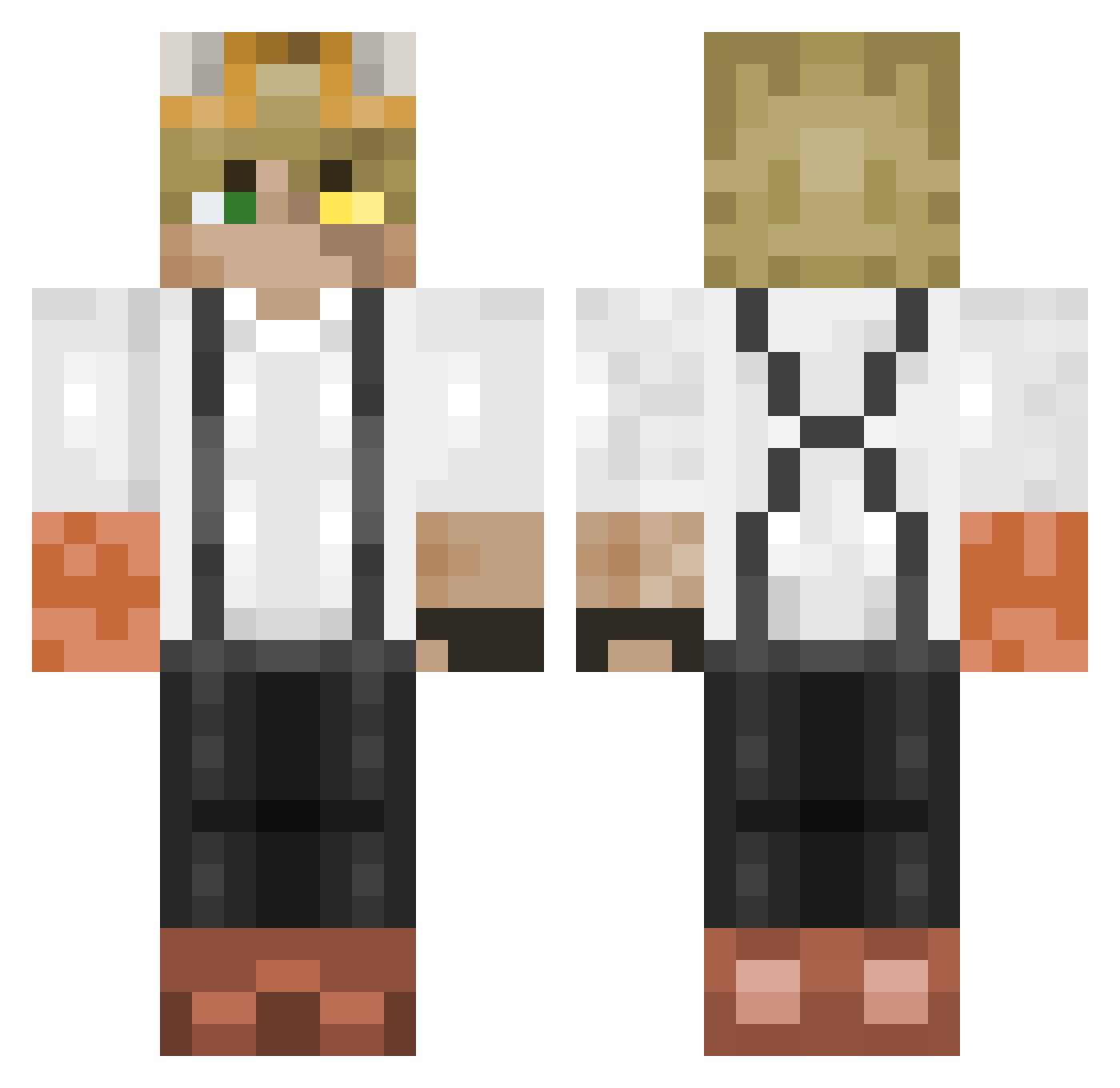 SirAlligator Minecraft skin, front and back view
