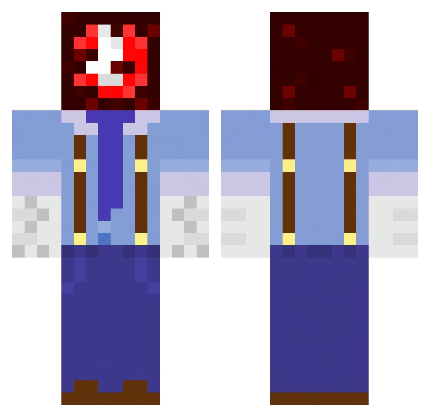ChaseRobitaille Minecraft skin, front and back view