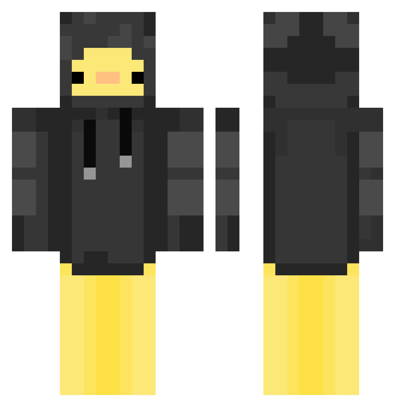 prokings123 Minecraft skin, front and back view