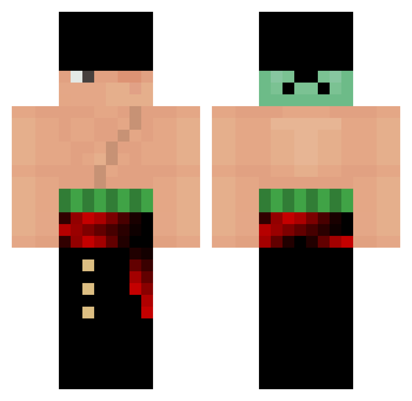 TheFrenchRaven Minecraft skin, front and back view