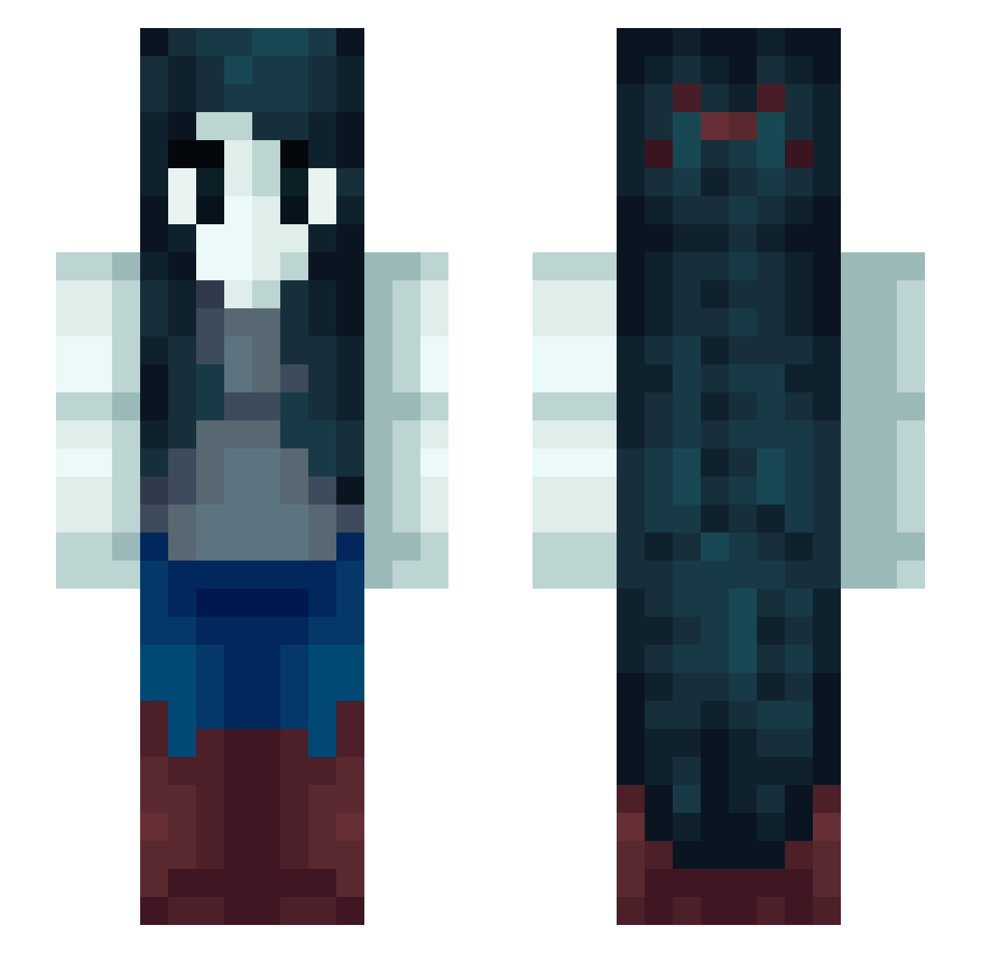 yuribcool Minecraft skin, front and back view