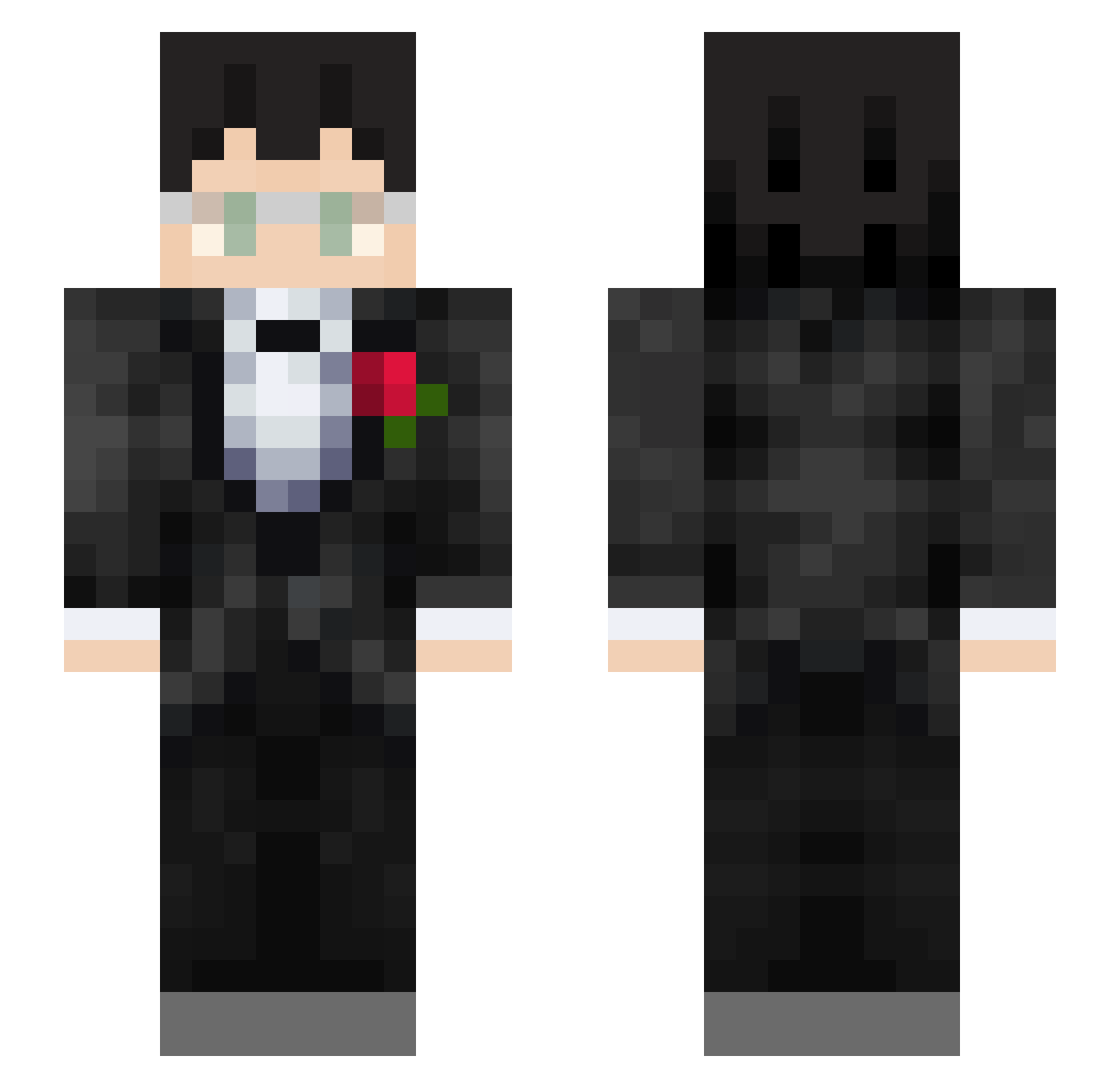 Deliberated Minecraft skin, front and back view