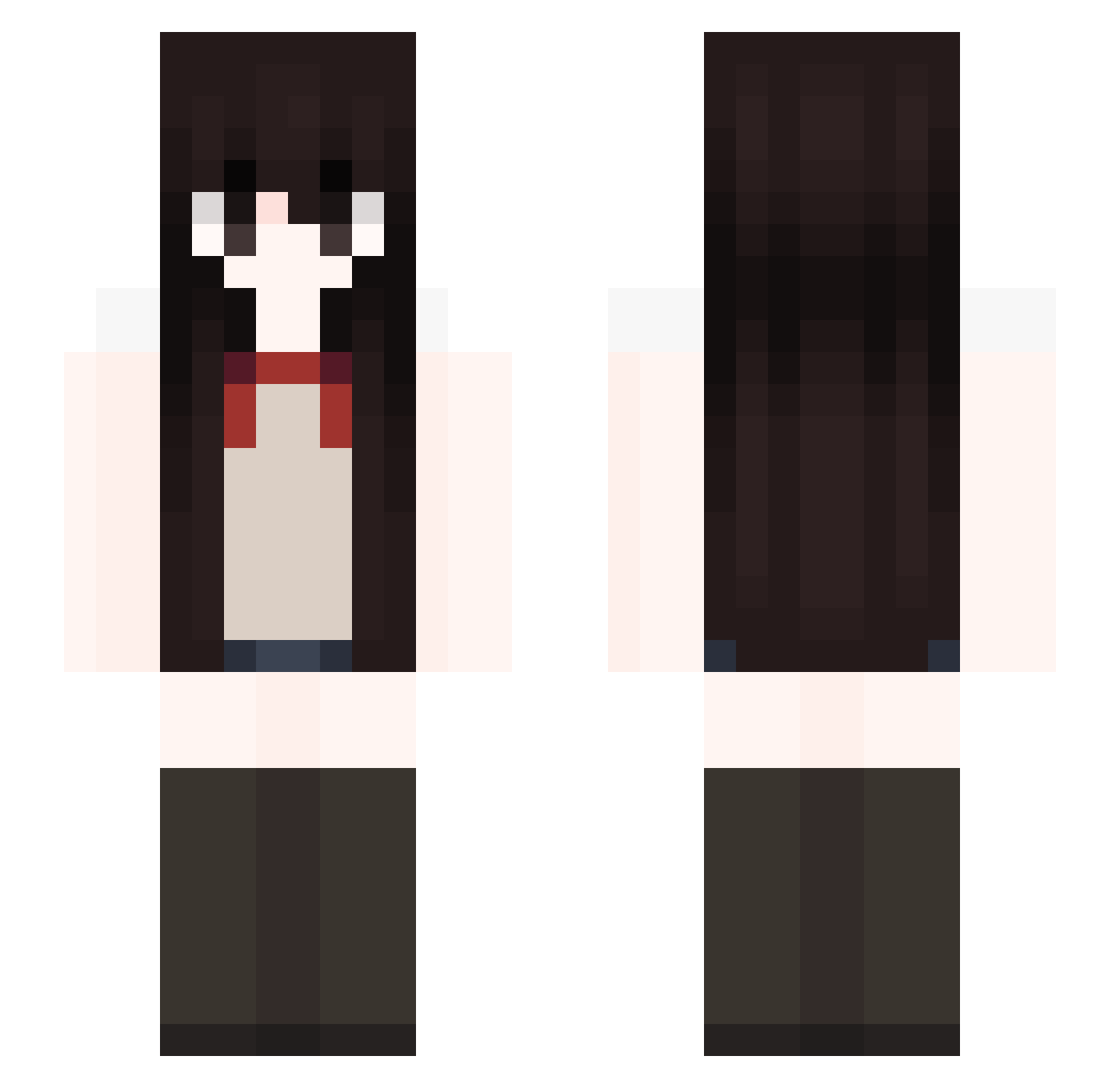 TLGAlexis Minecraft skin, front and back view