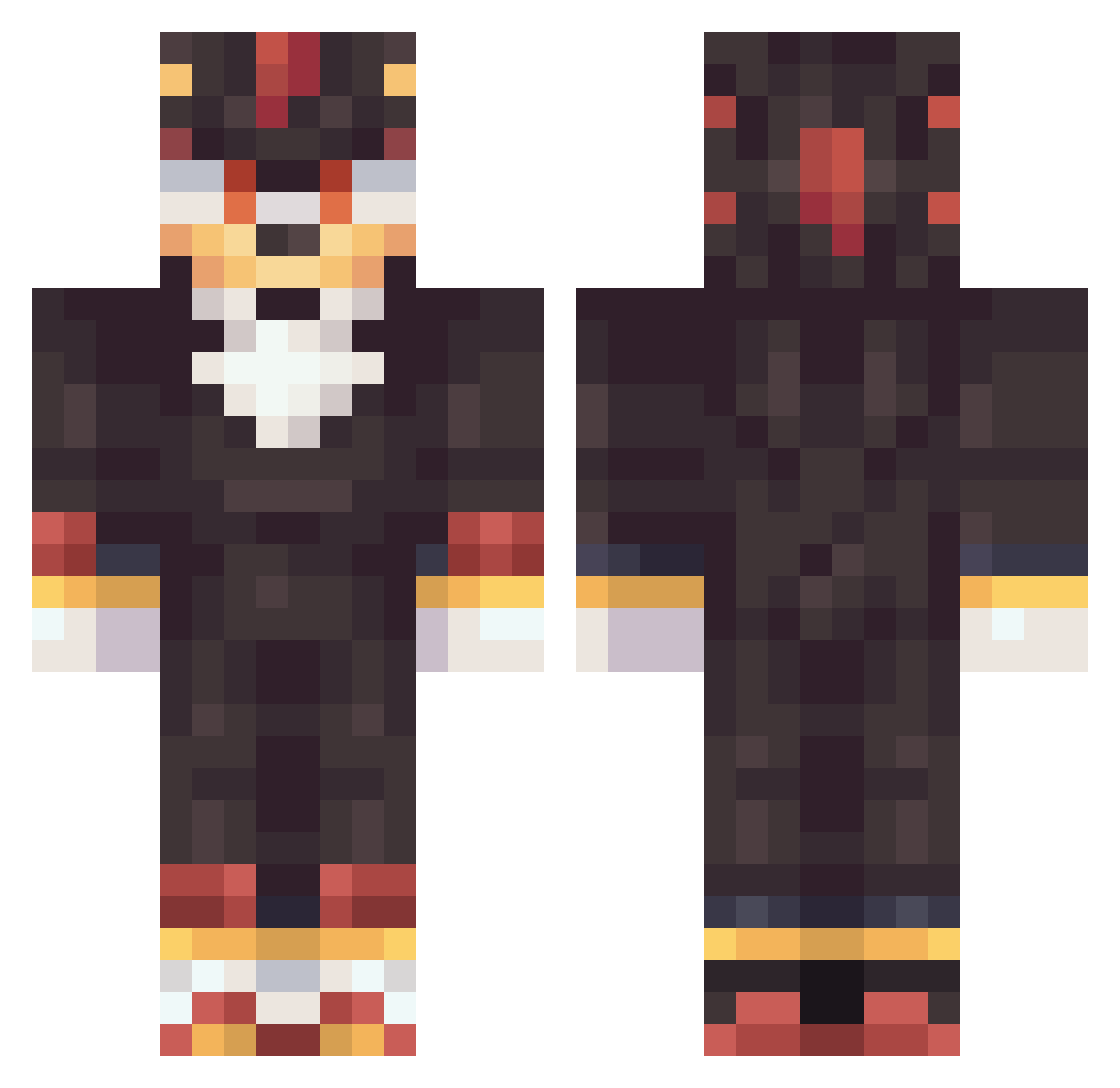 Arabische_Katze Minecraft skin, front and back view