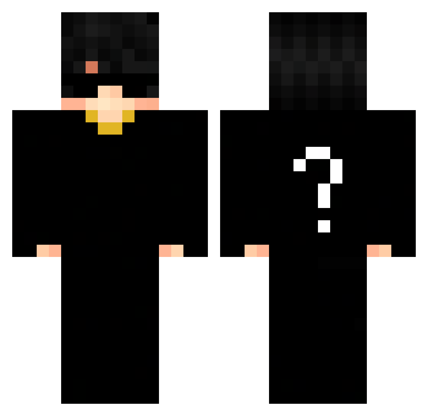 vezdus Minecraft skin, front and back view