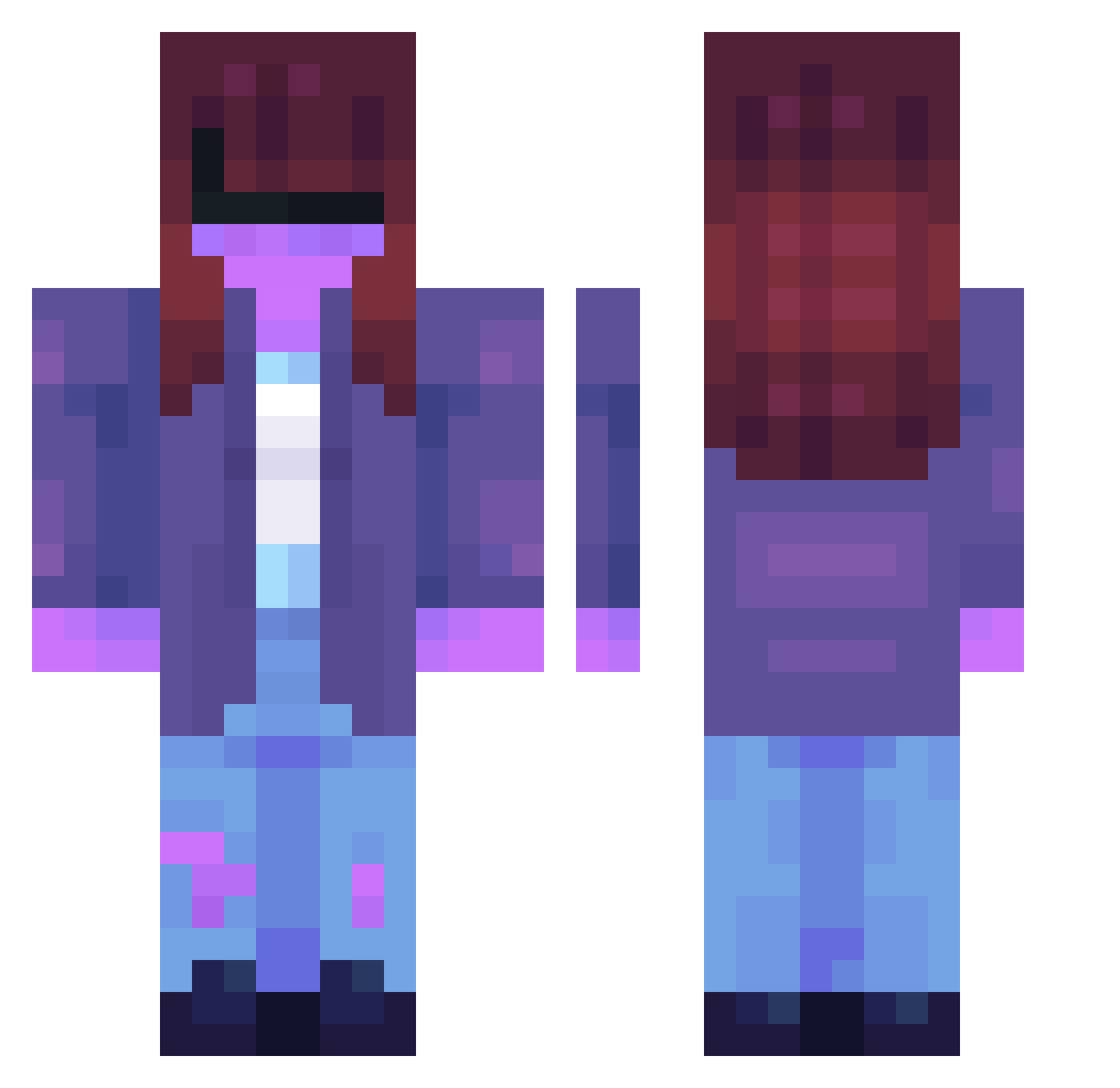 Abelhosa Minecraft skin, front and back view