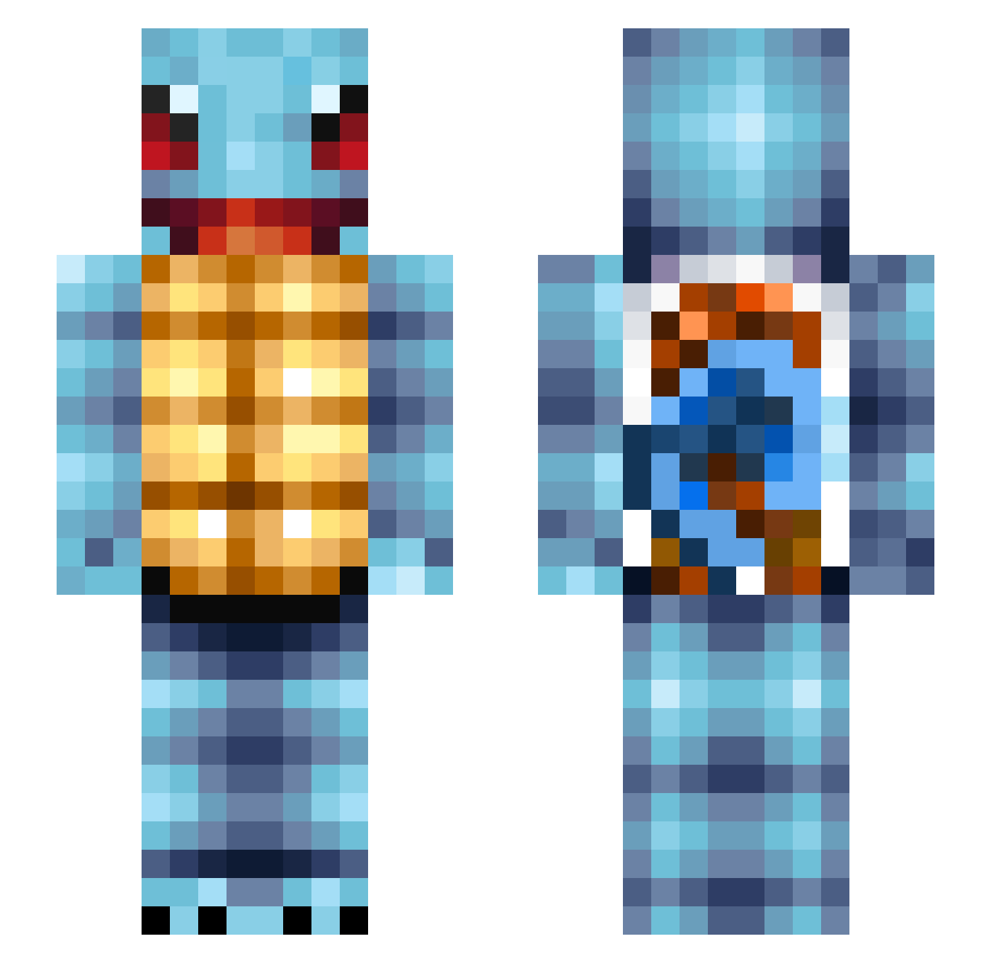 Aerospace91 Minecraft skin, front and back view